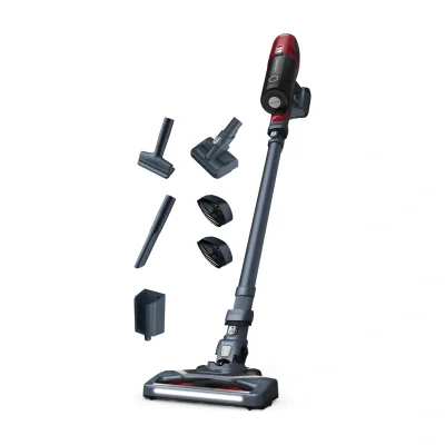 Rowenta RH6878, 2-in-1 stick vacuum, Bagless, Red, Grey, 0.55 L, Rectangular, Dry