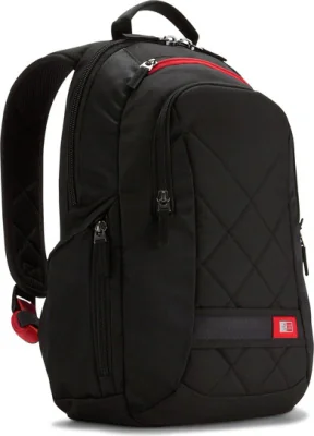 RUCSAC CASE LOGIC, pt. notebook de max. 14.1 inch, 1 compartiment, buzunar frontal x 2 | buzunar lateral x 2, waterproof, poliester, negru, 3201265 "DLBP-114 BLACK"
