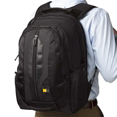 RUCSAC CASE LOGIC, pt. notebook de max. 17.3 inch, 2 compartimente, buzunar frontal x 3 | buzunar lateral x 2 | buzunar dorsal, waterproof, nylon, negru, "RBP-217 BLACK" 3205285