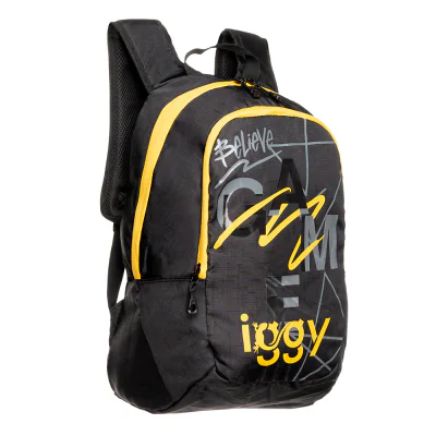 RUCSAC IGGY, 2 compartimente, 2 buzunare laterale, nylon, waterproof, 45x29x22.5cm, negru, 45506980 "Joy", "IGBP-JOY"