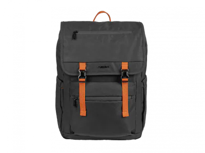 Rucsac laptop Natec Niala Ginger, compatibilitate dimensiune laptop 15.6", 4 compartimente, capacitate 18L, material 100% recycled p olyester, negru/portocaliu