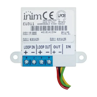 S-EU311 - Micromodul, 1 intrare supervizata si 1 iesire care se conecteaza direct in bucla, INIM protocol