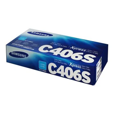 Samsung CLT-C406S Cyan Original Toner Cartridge, 1000 pages, Cyan, 1 pc(s)