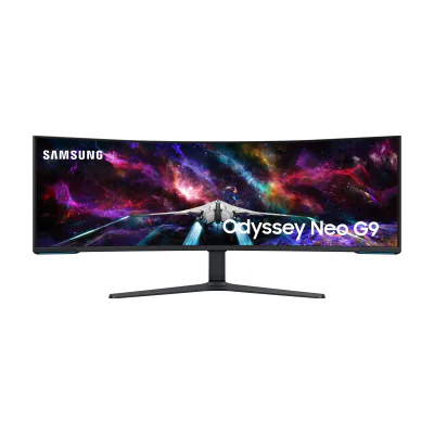 Samsung G95NC, 144.8 cm (57"), 7680 x 2160 pixels, Dual UHD, LED, 1 ms, Black, White