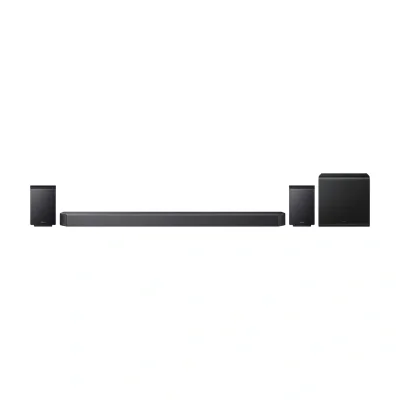 Samsung HW-Q930H, 9.1.4 channels, Dolby Atmos, Dolby Digital Plus, Dolby TrueHD, Dolby Atmos Music, Dolby Digital 5.1, Wireless, Black, Titan Black, High Dynamic Range 10+ Gaming (HDR10 Plus Gaming)
