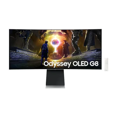 Samsung LS34DG850SUXDU, 86.4 cm (34"), 3440 x 1440 pixels, UltraWide Quad HD, OLED, 0.03 ms, Silver