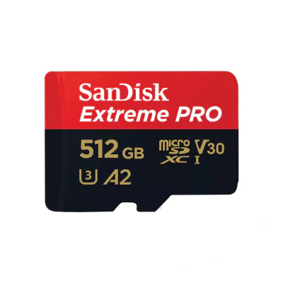 SanDisk Extreme PRO. Capacity: 512 GB, Flash card type: MicroSDXC, Flash memory class: Class 10, Internal memory type: UHS-I, Read speed: 200 MB/s, Write speed: 140 MB/s, UHS Speed Class: Class 3 (U3), Video Speed Class: V30. Protection features: Sho