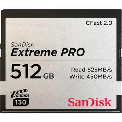SANDISK EXTREME PRO CFAST 2.0/512GB 525MB/S VPG130