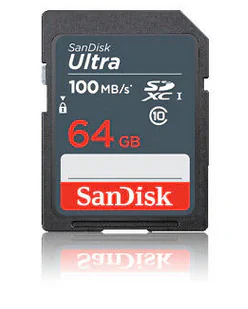 SANDISK ULTRA 64GB SDXC/MEMORY CARD 100MB/S