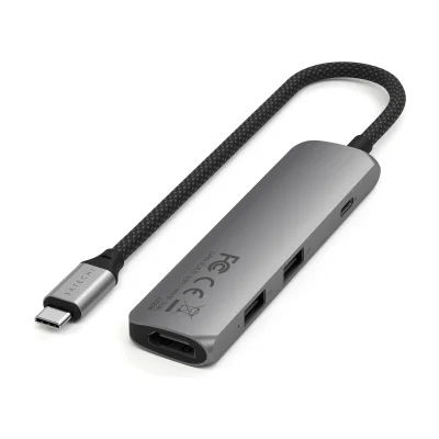 Satechi 4-in-1 USB-C Slim Multiport Adapter 4K - Space Grey