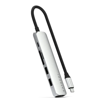 Satechi 6-in-1 USB-C Slim Multiport Adapter - Silver