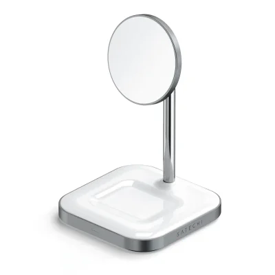 Satechi Aluminium 2-in-1 Magnetic Wireless Charging stand (iPhone 12/13, AirPods Pro, USB-C cable included) - White