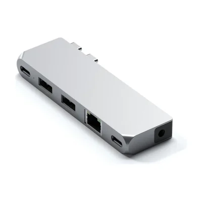 Satechi Aluminium Pro Hub Mini (1xUSB4 96W up to 6K 60Hz display output, 2 x USB-A 3.0, 1xEthernet, 1xUSB-C, 1xAudio) - Space Grey