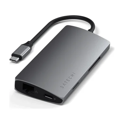 Satechi Aluminium Type-C Multi-Port Adapter (HDMI 4K,3x USB 3.0,MicroSD,Ethernet V2) - Space Grey
