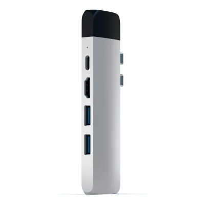 Satechi Aluminium Type-C PRO Hub (HDMI 4K,PassThroughCharging,1x USB3.0,1xSD,Ethernet) - Silver