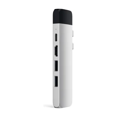 Satechi Aluminium Type-C PRO Hub (HDMI 4K,PassThroughCharging,1x USB3.0,1xSD,Ethernet) - Silver