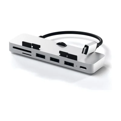 Satechi Aluminum Type-C CLAMP PRO Hub (3x USB 3.0,MicroSD) - Silver