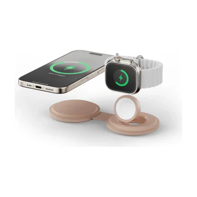Satechi OntheGo 2-in-1 Wireless Charger - Desert Rose