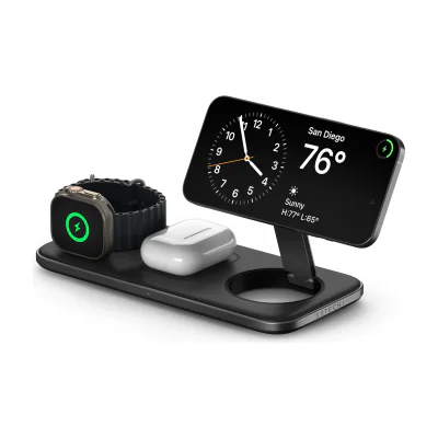 Satechi Qi2 Trio Wireless Charging Pad - with Type A,C,G plugs - Space gray