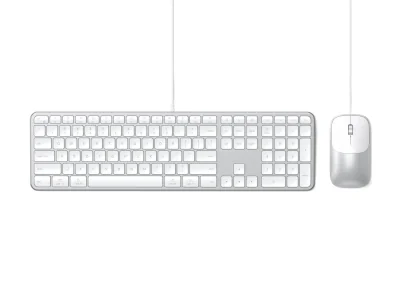 Satechi Slim CLX3 Wired Combo (Keyboard and Mouse) - US English - Silver