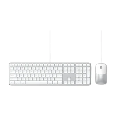 Satechi Slim CLX3 Wired Combo (Keyboard and Mouse) - US English - Silver