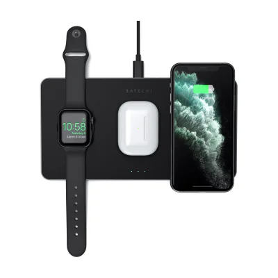 Satechi Trio Wireless Charging Pad (Apple Watch, Airpods, iPhone) - Black