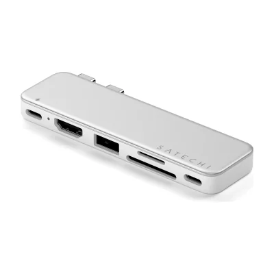Satechi USB-C Snap Hub (1x HDMI 4K 60Hz, 1x USB-C up to 5 Gbps, 1x USB-A 3.0 up to 5 Gbps, 1xUSB-C PD, 1x microSD/ 1x SD card reader) - Blush