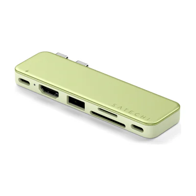 Satechi USB-C Snap Hub (1x HDMI 4K 60Hz, 1x USB-C up to 5 Gbps, 1x USB-A 3.0 up to 5 Gbps, 1xUSB-C PD, 1x microSD/ 1x SD card reader) - Citrus