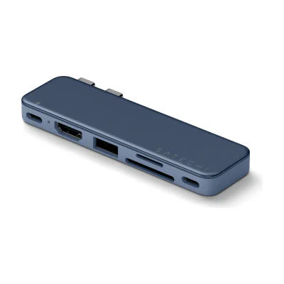 Satechi USB-C Snap Hub (1x HDMI 4K 60Hz, 1x USB-C up to 5 Gbps, 1x USB-A 3.0 up to 5 Gbps, 1xUSB-C PD, 1x microSD/ 1x SD card reader) - Indigo