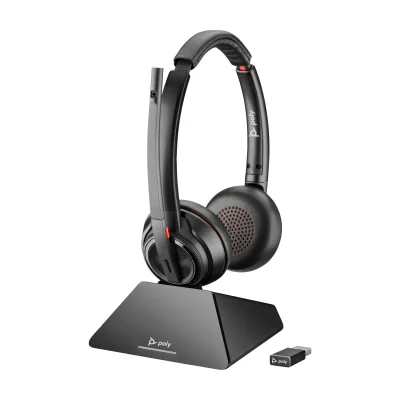 Savi 8220 UC Microsoft Teams Certified DECT 1880-1900 MHz USB-A Headset, Black
