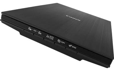 Scanner Canon Lide 400, dimensiune A4, tip flatbed, viteza scanare A4 8 sec (300dpi), rezolutie optica 4800 x 4800dpi, senzor CIS, 5 butoane (PDF x 2, SCANARE AUTOMATĂ, COPIERE, TRIMITERE), interfata:USB de tip C (compatibil cu USB 3.0 şi 2.0), alime