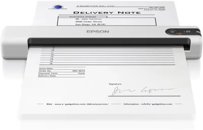 Scanner Epson DS-70 portabil, dimensiune A4, tip sheetfed, viteza scanare: 5.5 sec/pacina alb-negru si color, rezolutie optica 600x600dpi, , fiabilitate ciclu de lucru zilnic 300 pagini, formate ieşire : BMP, JPEG, TIFF, multi-TIFF, PDF, searchable P