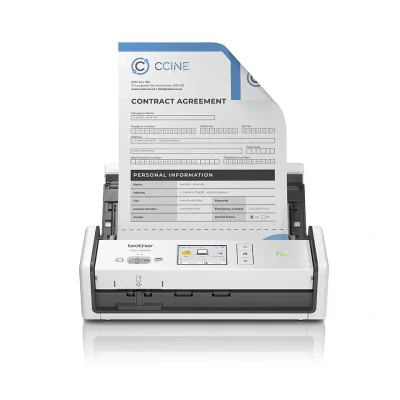 Scanner Portabil Compact BROTHER ADS-1800W, A4, Viteza de scanare duplex: 30ppm/60ipm, Optiuni:, Conectivitate:WiFI, Scanare ambele fete:Da, ADF:60coli "ADS1800WTC1"