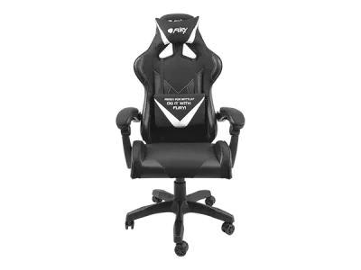 Scaun gaming FURY AVENGER L, material piele ecologica+polyester, reglabil pe inaltime, greutate maxima suportata 150 kg, inaltime scaun reglabil 46.5 - 56.5 cm, spatar ajustabil 180°, dimensiuni roti 60mm,  echipat cu piston cu gaz clasa 3, manere 4D