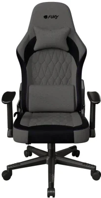 Scaun gaming FURY SHINAI S8, material fabric, reglabil pe inaltime, greutate maxima suportata 130 kg, inaltime scaun reglabil 30.5 - 37.5 cm, spatar ajustabil 135°, dimensiuni roti 60mm,  echipat cu piston cu gaz clasa 4, manere 1D, gri