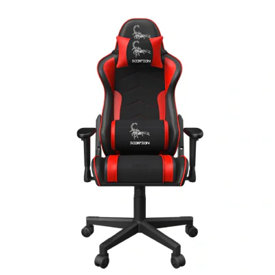 GEMBIRD Gaming chair SCORPION black mesh red skin accents