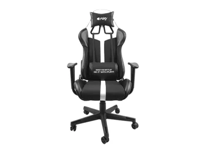 Scaun gaming FURY AVENGER XL, material piele ecologica+polyester, reglabil pe inaltime, greutate maxima suportata 150 kg, inaltime scaun reglabil 46.5 - 56.5 cm, spatar ajustabil 180°, dimensiuni roti 60mm,  echipat cu piston cu gaz clasa 3, manere 4