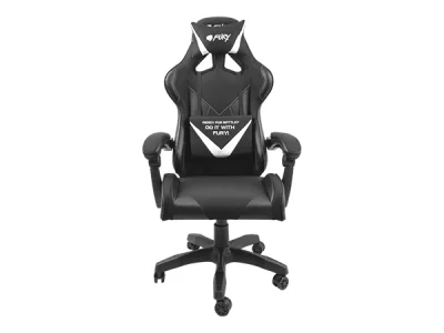 Scaun gaming FURY AVENGER L, material piele ecologica+polyester, reglabil pe inaltime, greutate maxima suportata 150 kg, inaltime scaun reglabil 46.5 - 56.5 cm, spatar ajustabil 180°, dimensiuni roti 60mm,  echipat cu piston cu gaz clasa 3, manere 4D