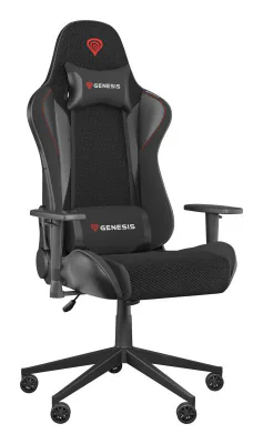 Scaun gaming Genesis Nitro 440 G2, material Synthetic PU + Textil, reglabil pe inaltime, greutate maxima suportata 120 kg, inaltime scaun reglabil 45- 52 cm, sezut si spatar textil ajustabil 150°, dimensiuni roti 60mm,  negru