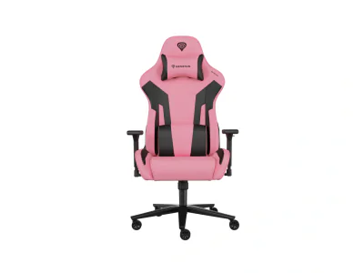 Scaun gaming Genesis Nitro 720, piele ecologica, reglabil pe inaltime, suporta pana la 150 kg, inaltime reglabila 46.5 - 53.5 cm, spatar ajustabil 135°, dimensiuni roti 60mm,  negru/roz