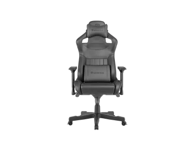 Scaun gaming Genesis Nitro 950, material piele ecologica, reglabil pe inaltime, greutate maxima suportata 150 kg, inaltime scaun reglabil 50 - 55 cm, spatar ajustabil 160°, dimensiuni roti 60mm,  echipat cu piston cu gaz clasa 4, manere 4D, negru
