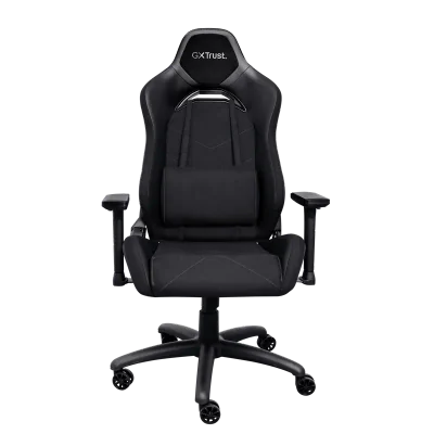 Scaun gaming Trust GXT 714 Ruya, greutate maxima suportata 150 kg, inaltime adjustabila scaun 10 cm, baza stea cu 5 roti, negru