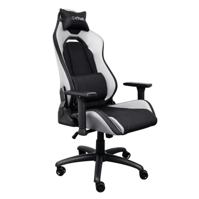 Scaun gaming Trust GXT 714B Ruya Comfortable, roti, ridicare pe gaz clasa 4, adjustabil pe inaltime, material plastic + PU leather, greutate maxima suportata 150 kg, negru/alb