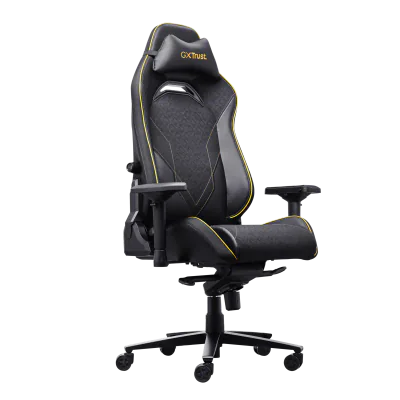 Scaun gaming Trust GXT 721 Ruya Pro Premium, iluminare RGB, 5 roti, ridicare pe gaz clasa 4, adjustabil pe inaltime, material piele PU, greutate maxima suportata 150 kg, negru