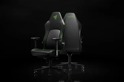 Scaun Razer Iskur V2 NewGen, tip spuma spumă turnată PU, suport lombar integrat, tetieră reglabilă, cotiere 2D, clasa de ridicare pe gaz 4, negru/verde