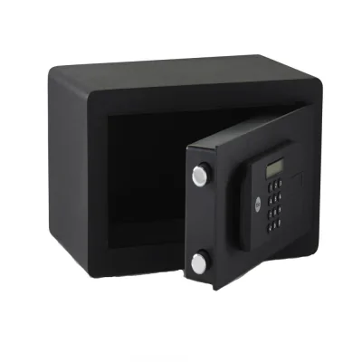 Seif compact de inalta siguranta Yale, 200x350x200 mm YSEB/200/EB1; Caracteristici: Ușa tăiată cu laser-întărită cu placă armată anti- forare; Mecanism deschidere ușă automat; Încuietoare motorizată cu  nivel de securitate ridicat; Blocare timp de 1m