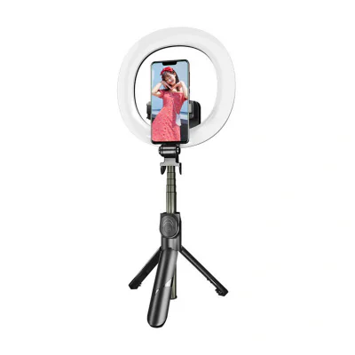 Selfie stick/ trepied Puluz cu inel de lumină LED
