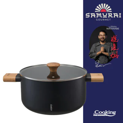 SEMIOALA ALUMINIU + CAPAC 24X12.5 CM, 5.3 L, RIKITO WATANABE, SAMURAI GOURMET, COOKING BY HEINNER