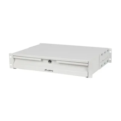Sertar rack Lanberg 19 inch 2U, 483x360mm, sarcină maximă 90kg, montaj în 4 puncte, gri