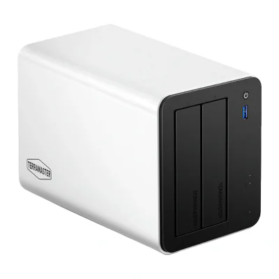 Server de fișiere NAS TERRAMASTER F2-425 Plus cu procesor Intel N5095, 4 GB RAM, 2 sloturi